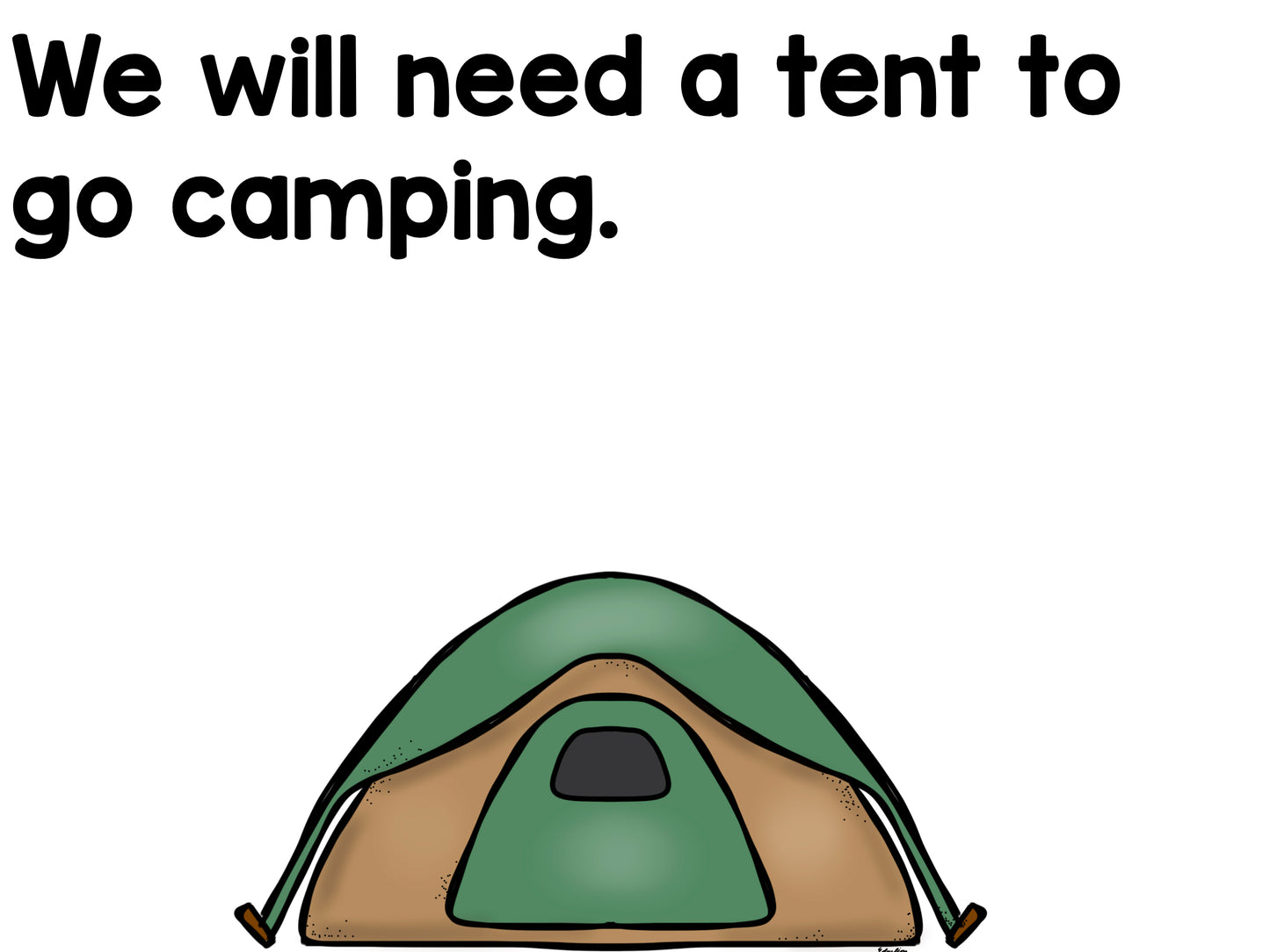 Let's Go Camping! Emergent Reader