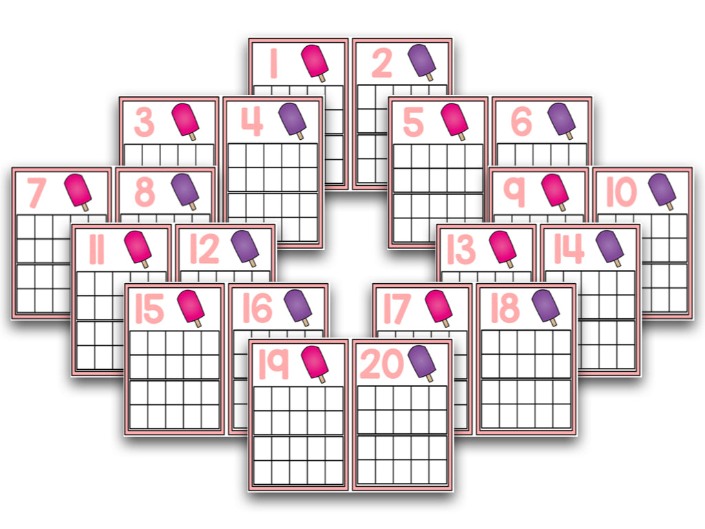 Ten Frame Cards - Popcorn, Pizza, Rockets & Astronauts