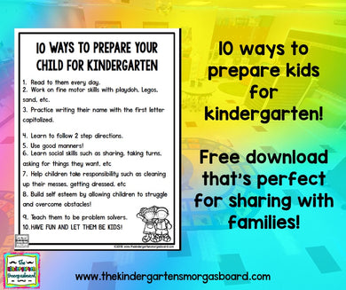 10 Ways to Prepare Your Child for Kindergarten