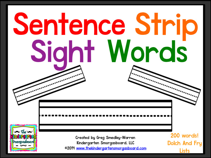 Colorful Sentence Strip Sight Words