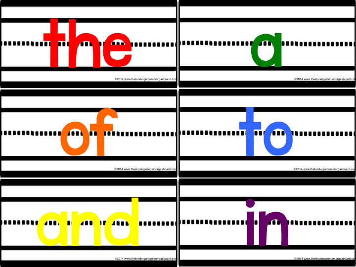 Colorful Sentence Strip Sight Words