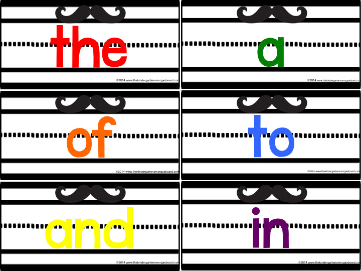 Colorful Sentence Strip Sight Words