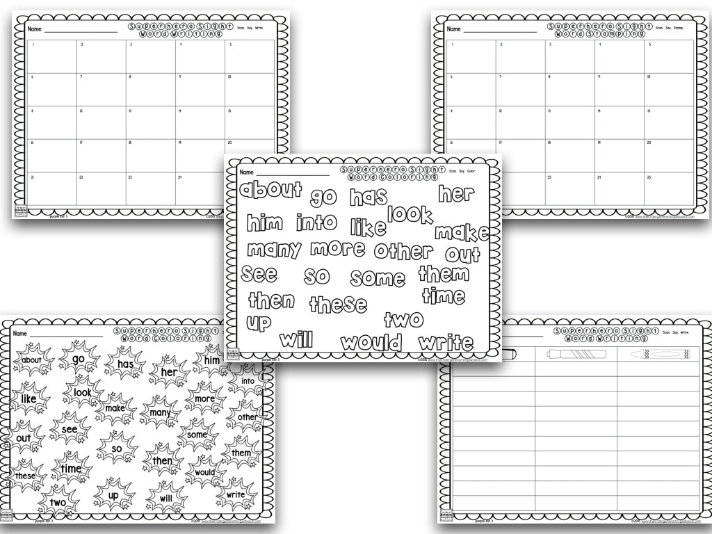 Sight Word Superheroes QR Codes!