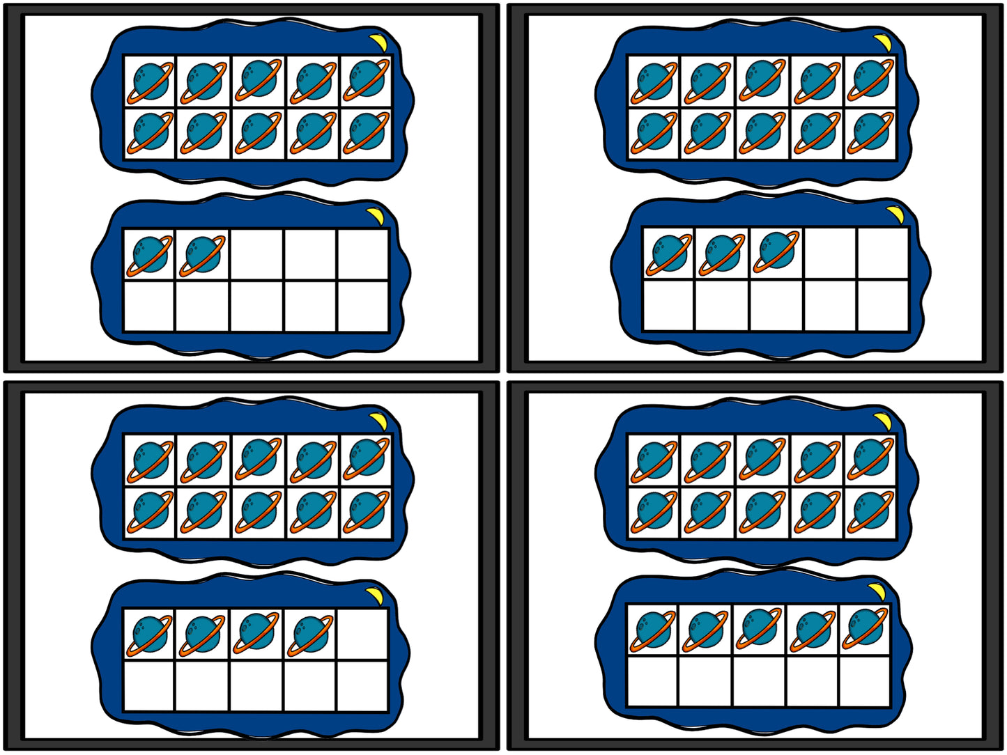 Space Subtizing cards