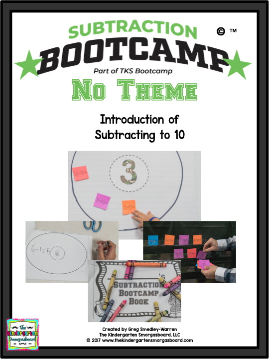 Subtraction Bootcamp: Subtracting to 10 (No Theme)