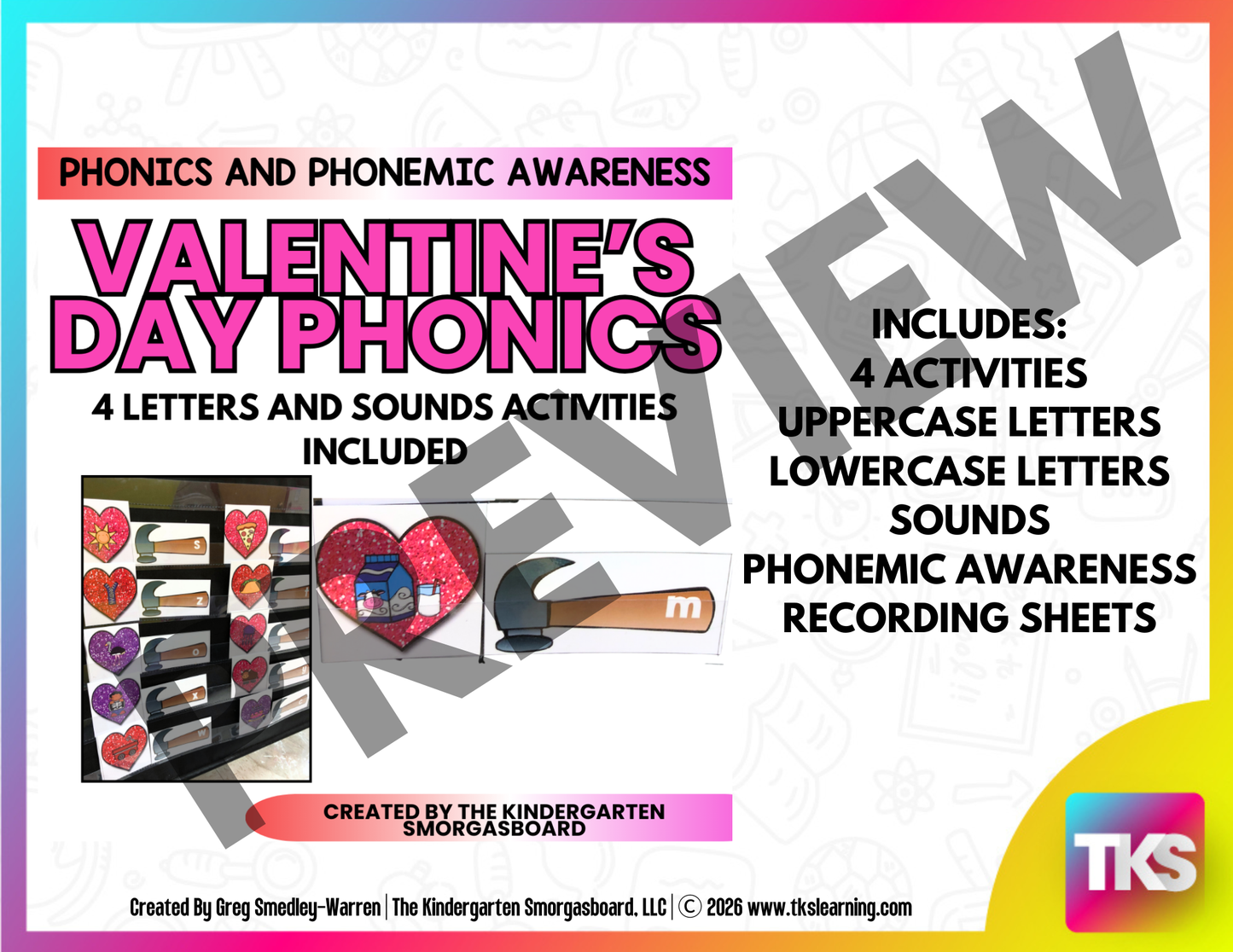 February Activities: Valentine's Day Letters and Sounds Games