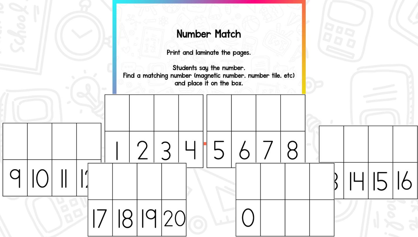 Number Recognition Centers