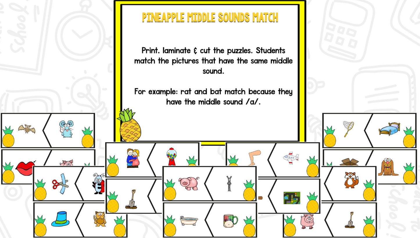 Pineapple Math and Literacy Centers