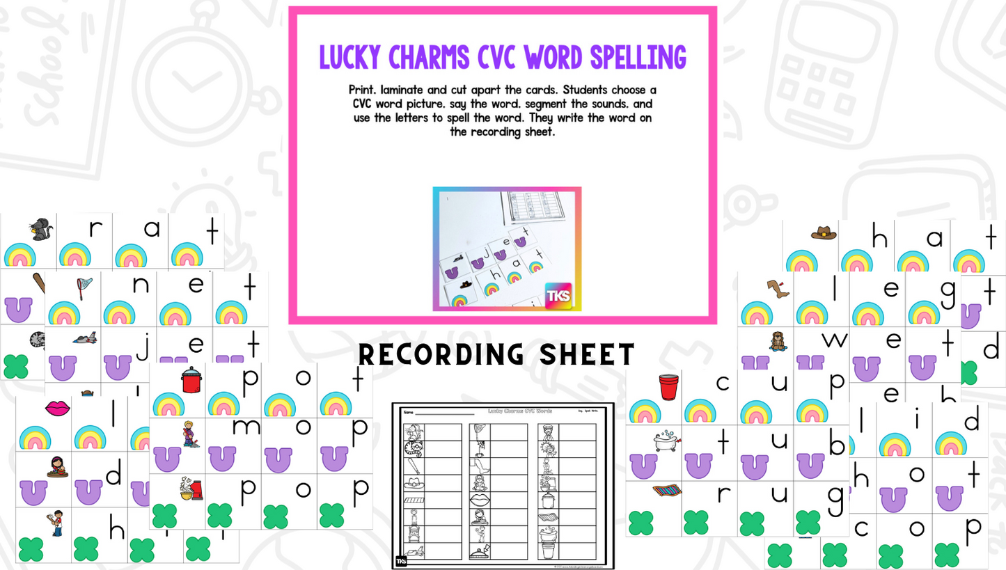 Math & Phonics -Lucky Charms Themed Hands-On Small Group & Centers Activities