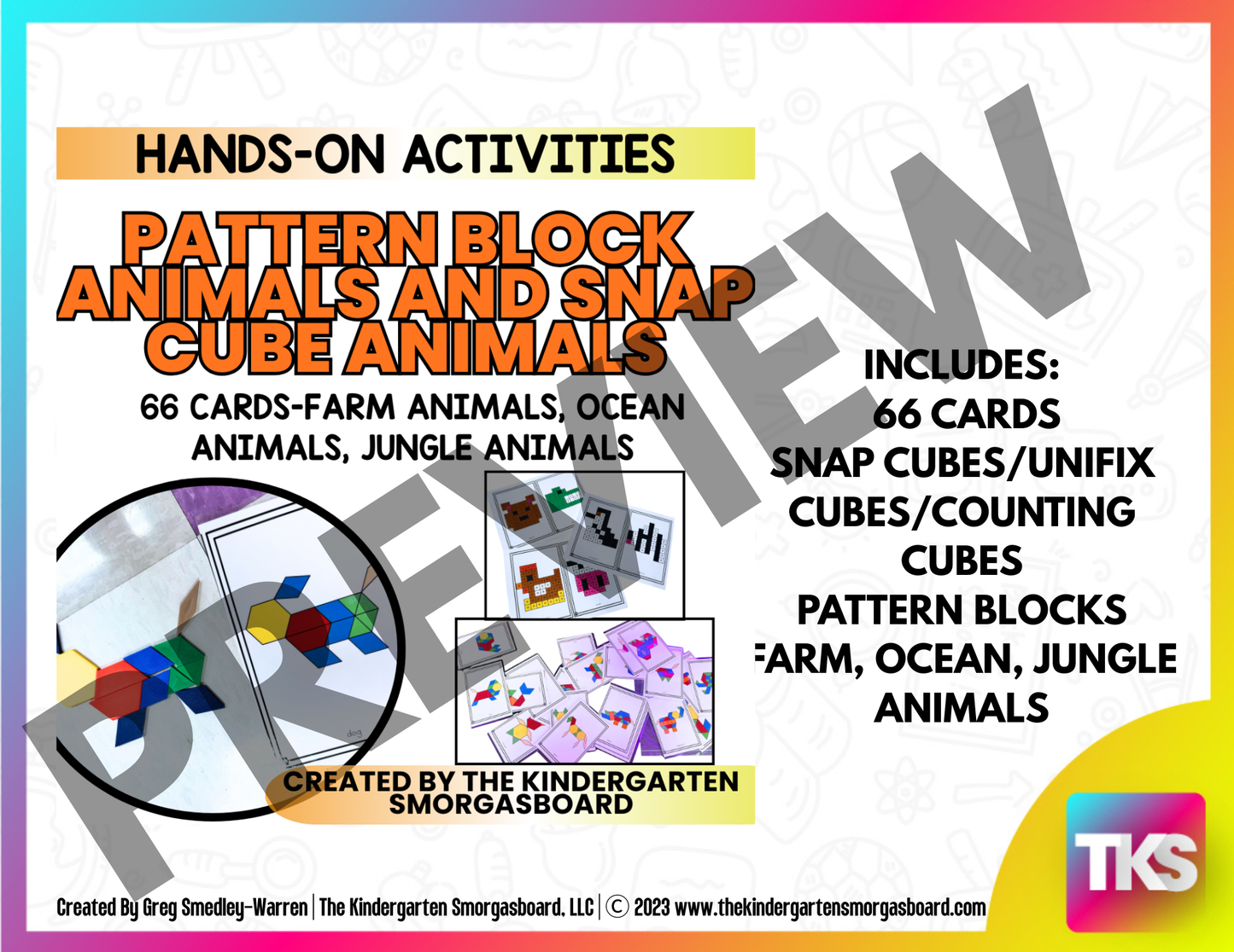 Pattern Block Animal Mats And Counting Cube Animal Mats