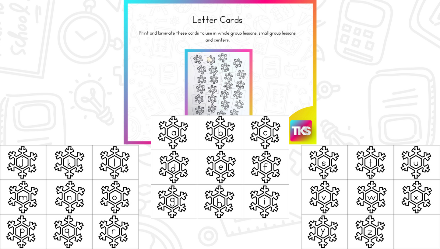 ELA & Math Low Prep Worksheets & Games Kindergarten Print It Up! January