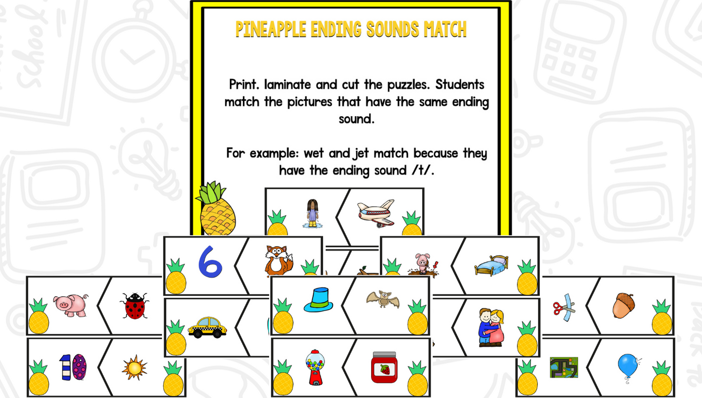 Pineapple Math and Literacy Centers