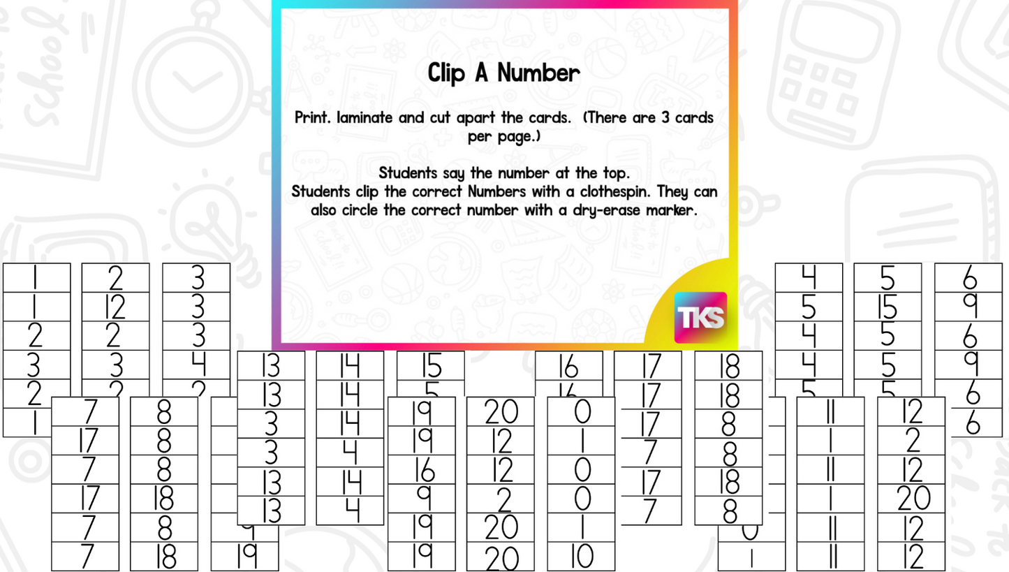 Number Recognition Centers