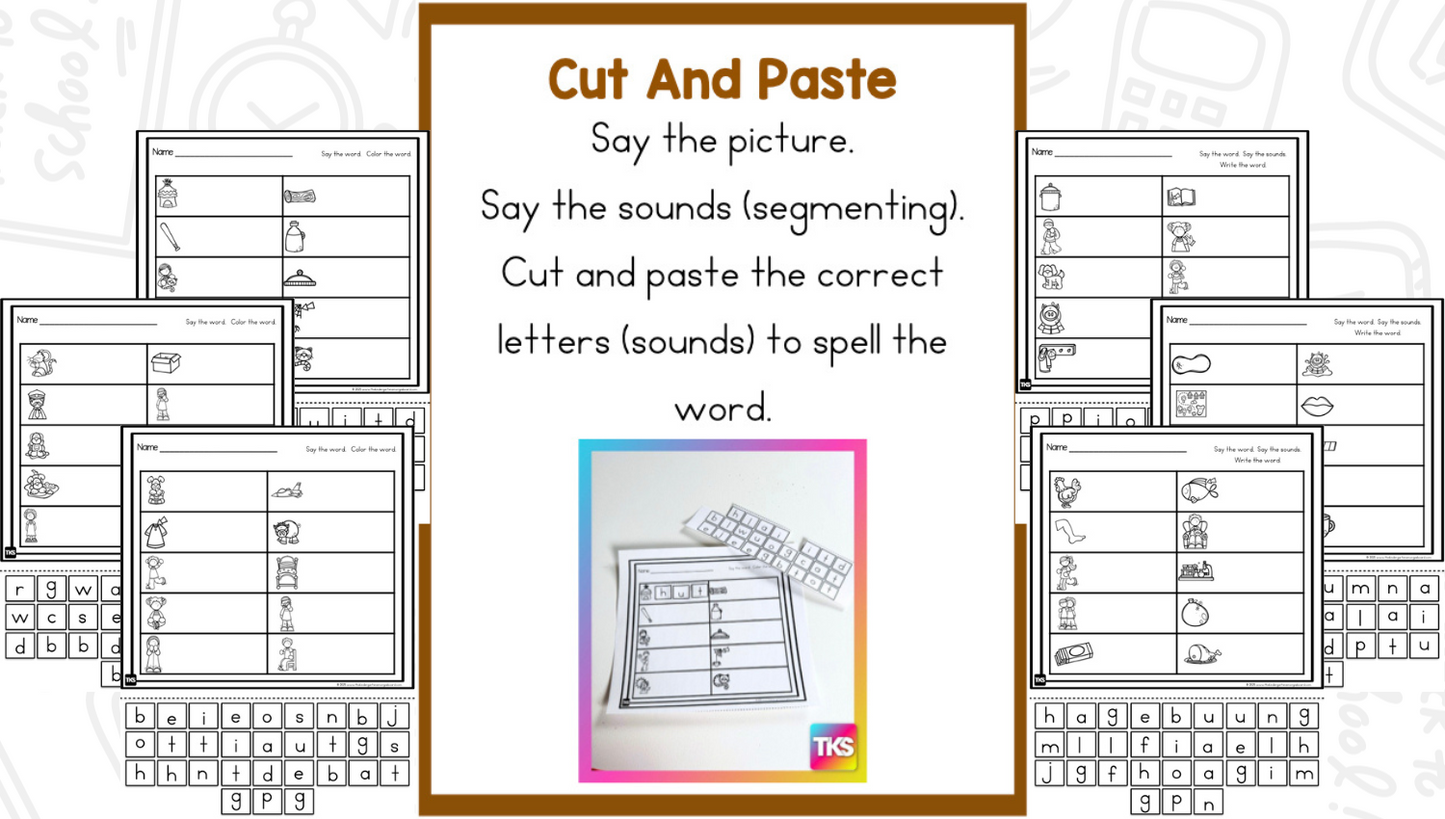 See It! Say It! Spell It! CVC Words Worksheets