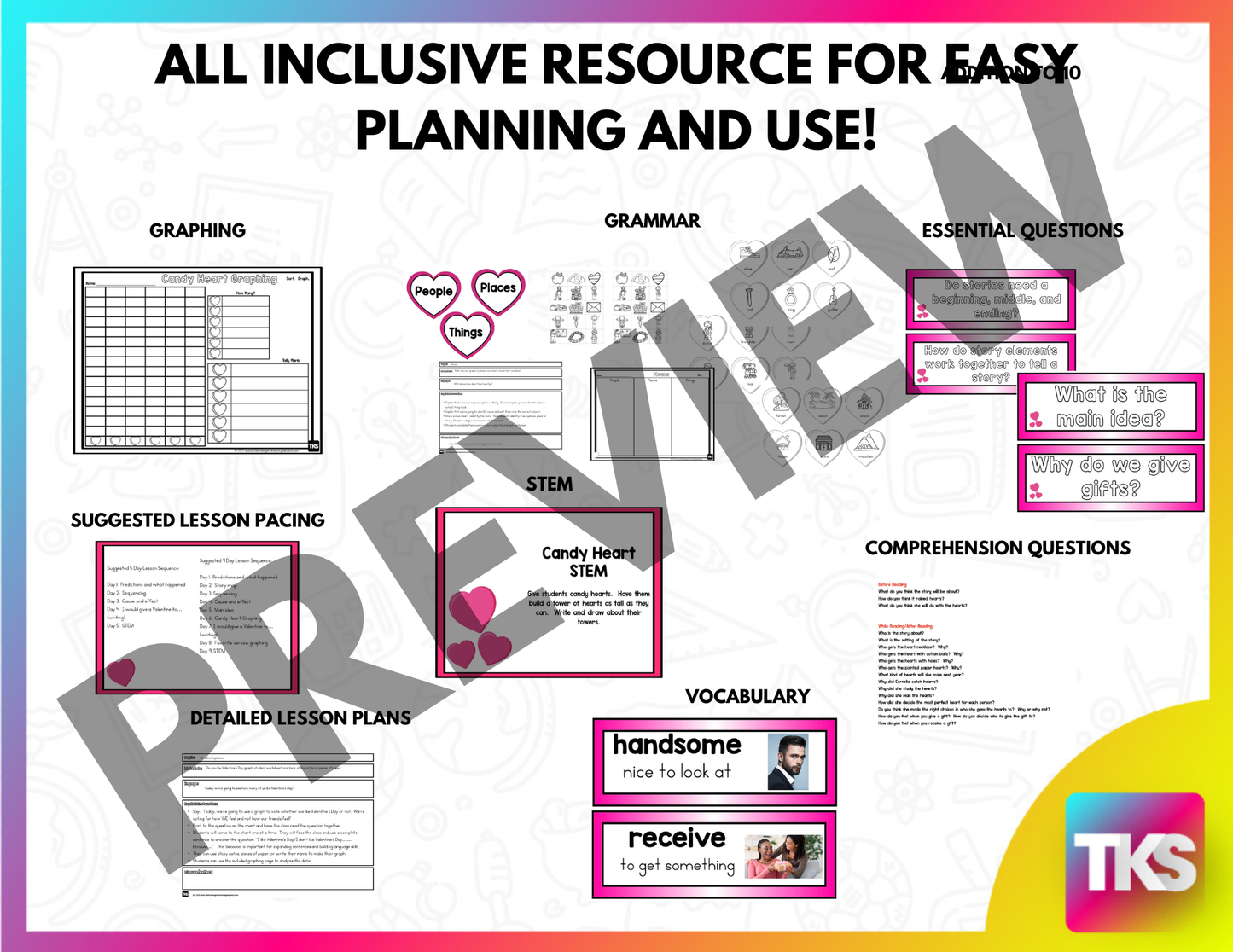 Valentine's Day Activities: The Day it Rained Hearts - Reading Comprehension