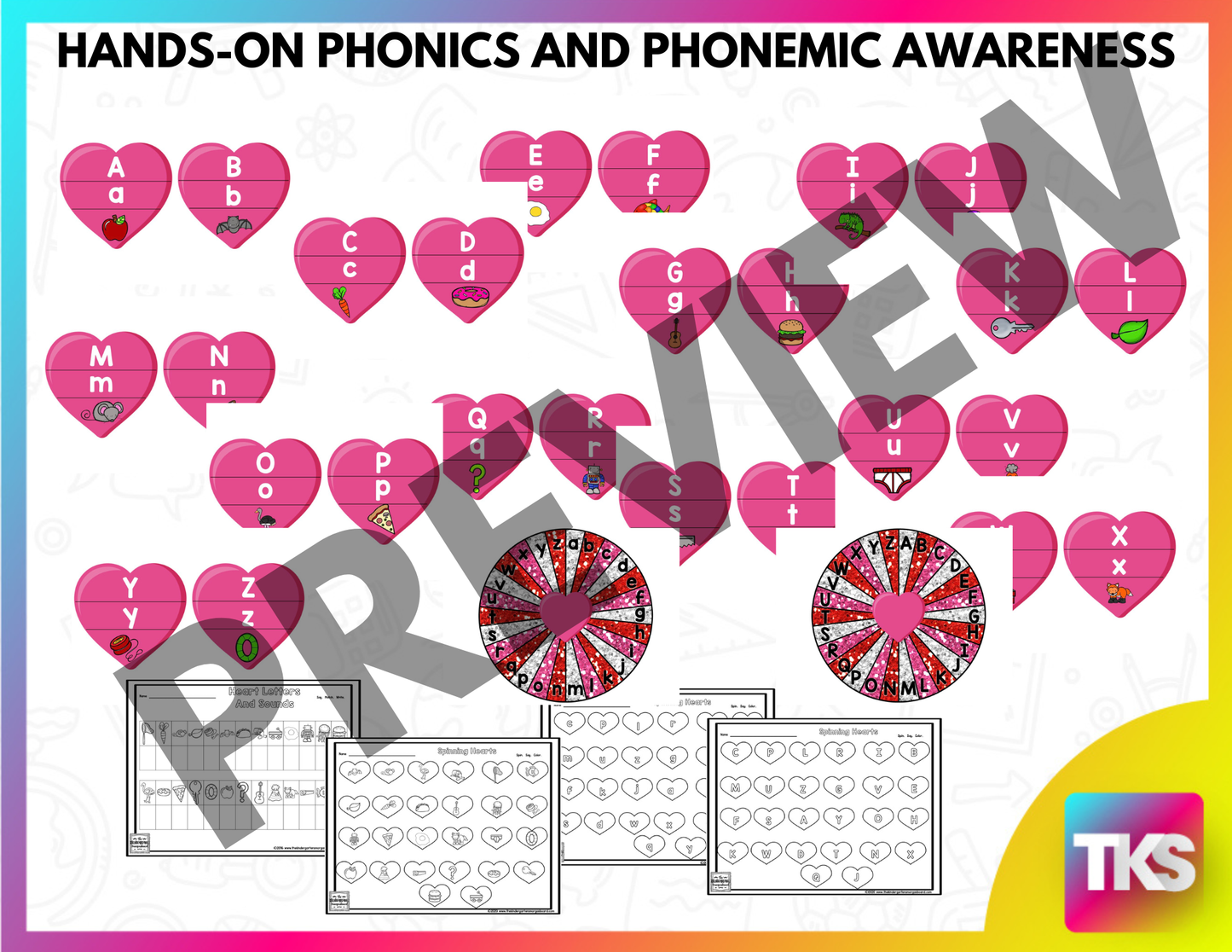Valentine's Day Activities: Heart Puzzles: Letters and Sounds