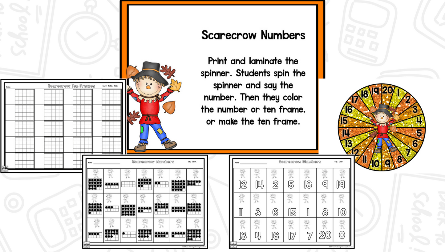 Scarecrow Math, Literacy and Writing Pack