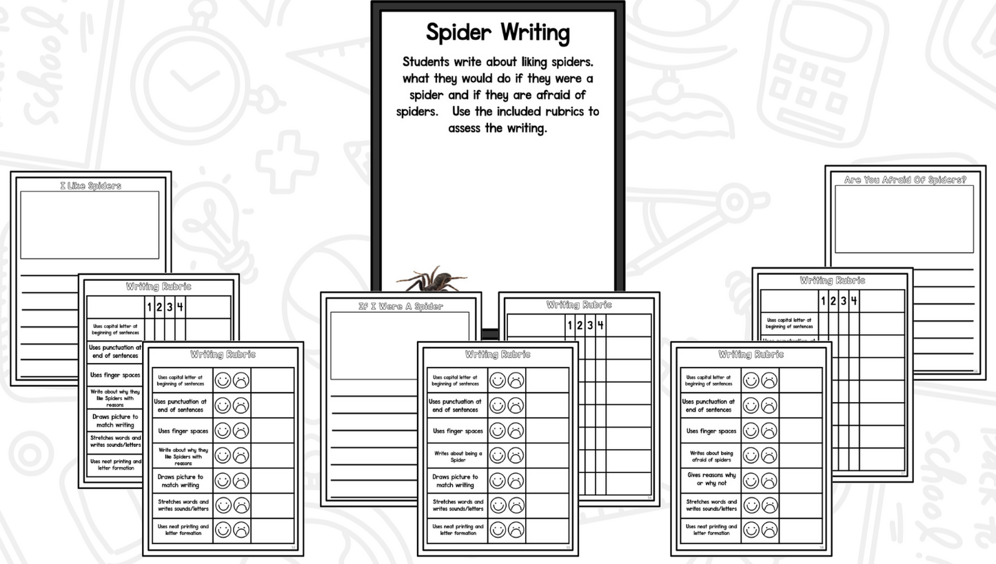 Spiders Reading Writing & Science Activities for Kindergarten