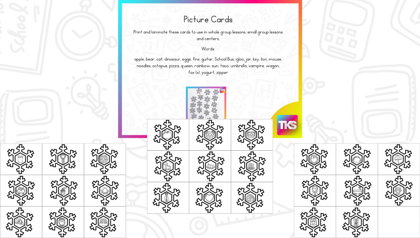 ELA & Math Low Prep Worksheets & Games Kindergarten Print It Up! January