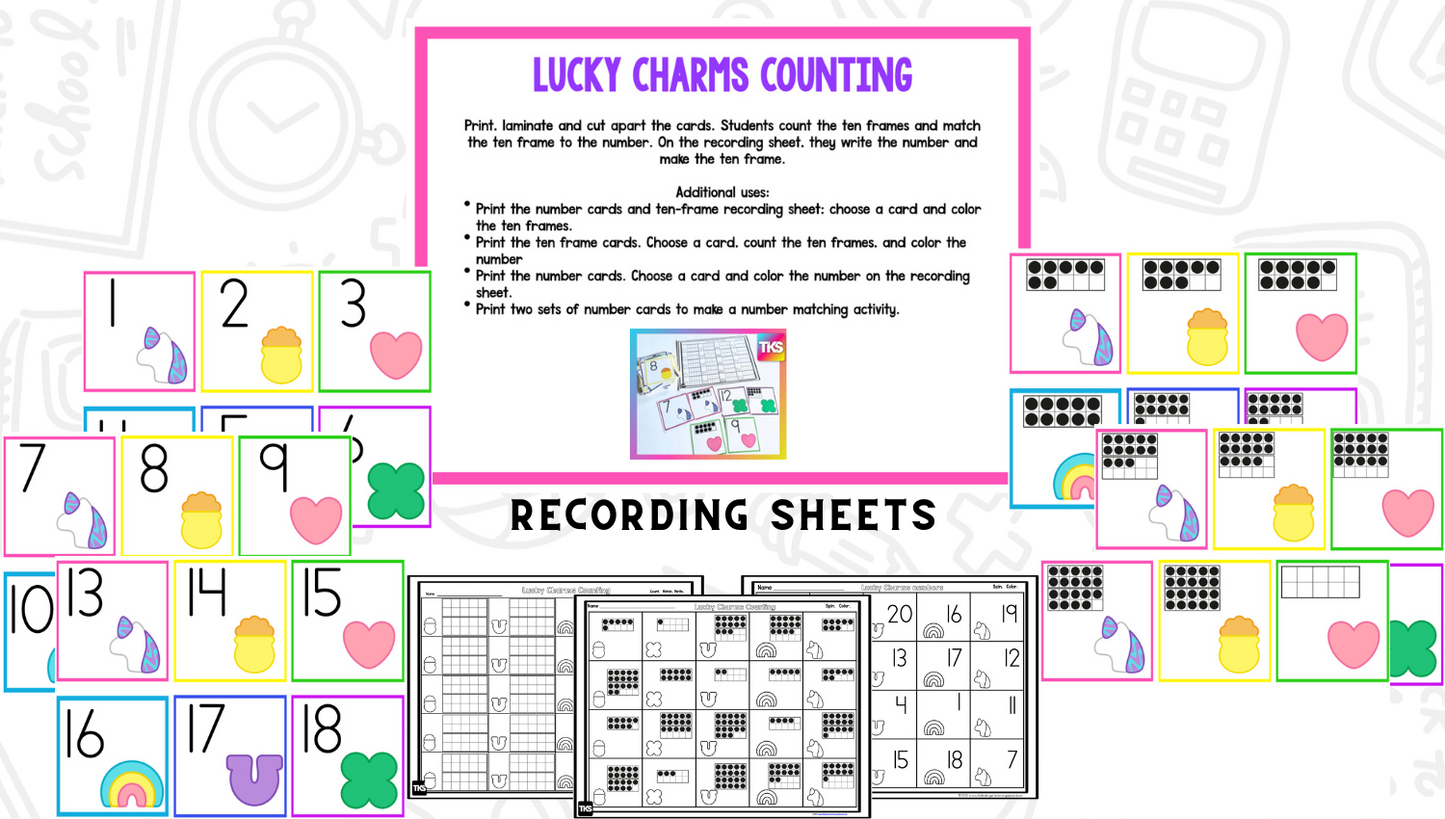 Math & Phonics -Lucky Charms Themed Hands-On Small Group & Centers Activities