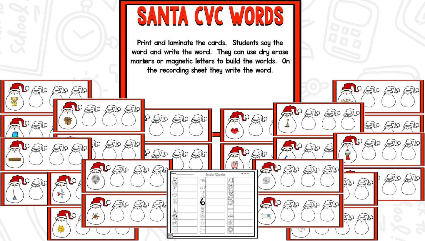 Santa Math and Literacy Centers