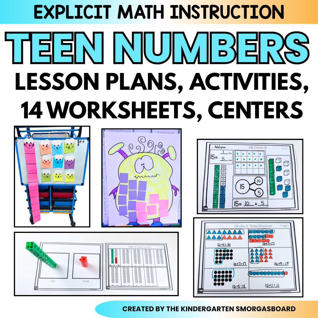Teen Numbers: Kindergarten Teen Number Worksheets And Place Value Lesson Plans
