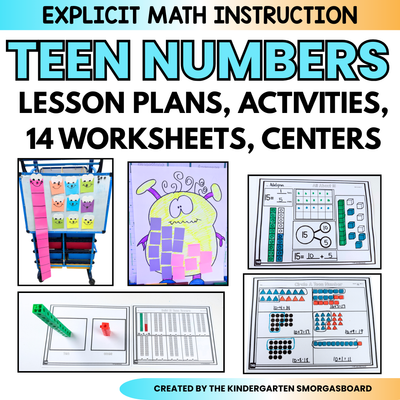Teen Numbers: Kindergarten Teen Number Worksheets And Place Value Lesson Plans