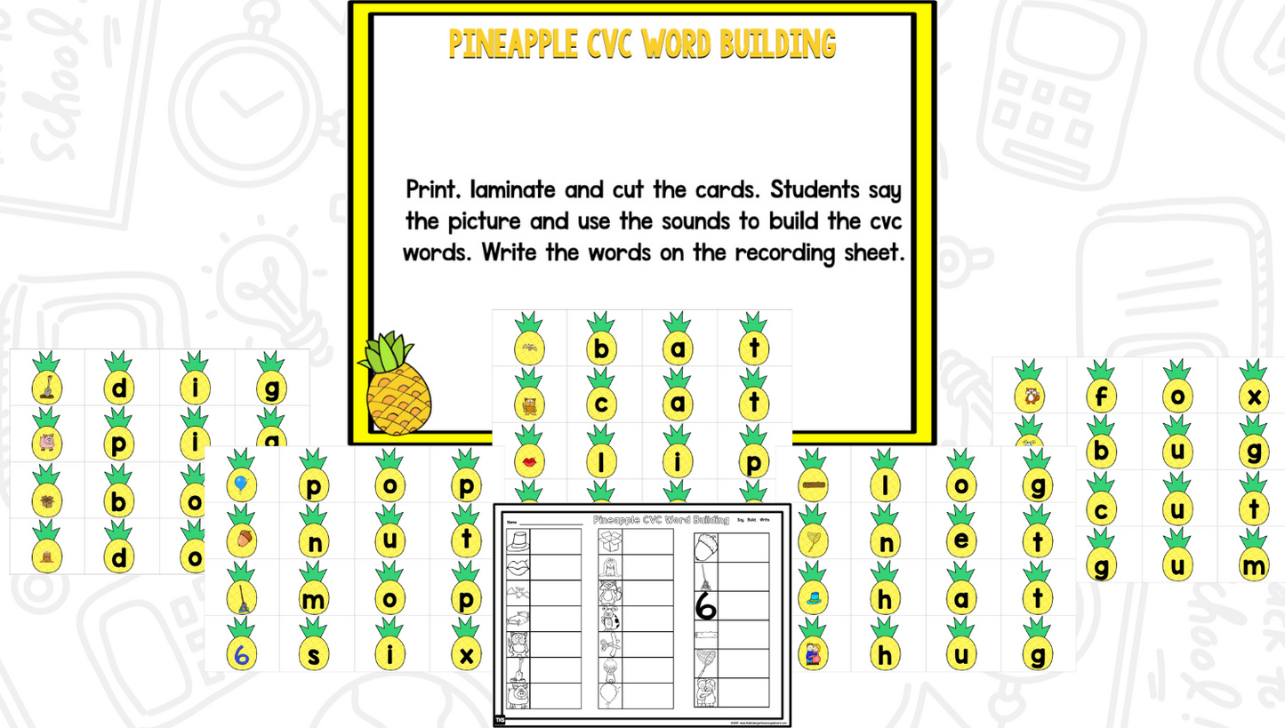 Pineapple Math and Literacy Centers