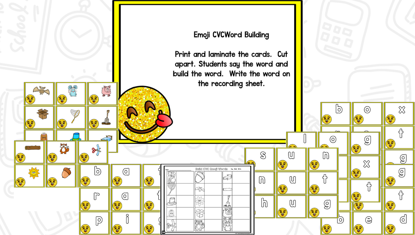 Emojis Math and Literacy Centers