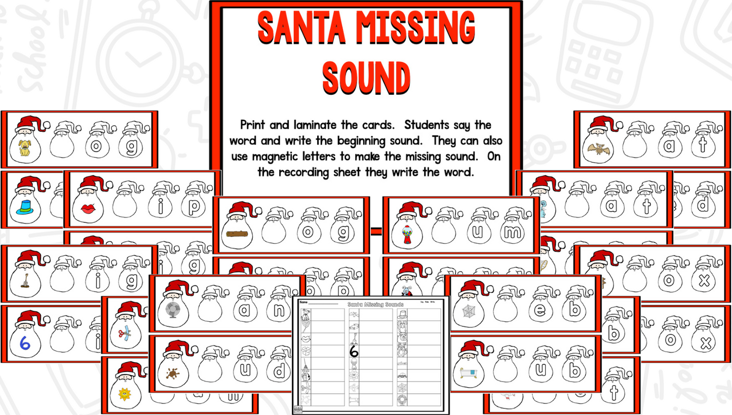 Santa Math and Literacy Centers