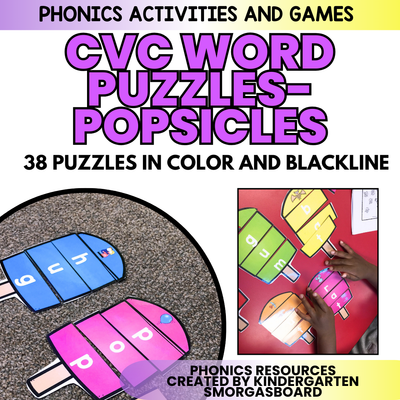 Spring Popsicle CVC Games | Phonics Games for Centers