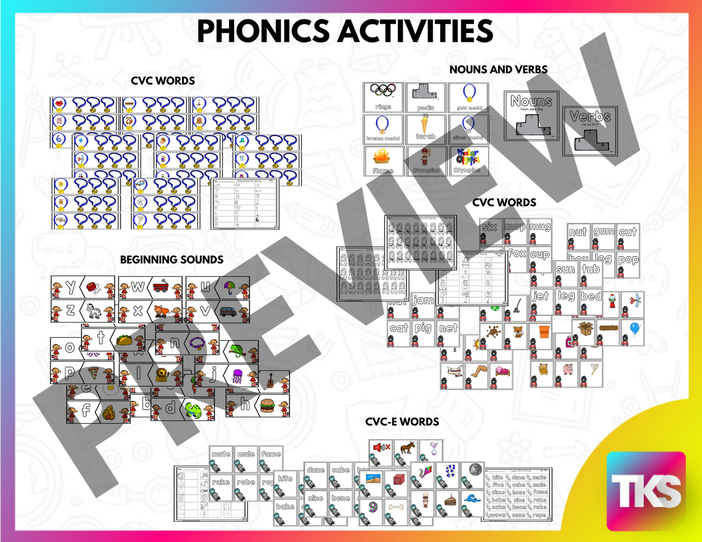 Winter Olympics Activities: Olympics Math And Phonics Centers