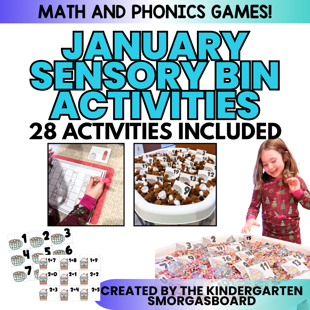 Kindergarten Sensory Bin Activities: January, Winter And New Year's