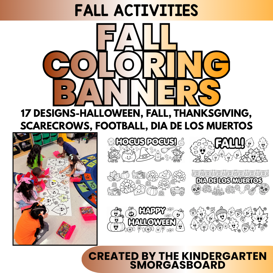 Fall Coloring Banners | Halloween, Thanksgiving & Fall Classroom Activities