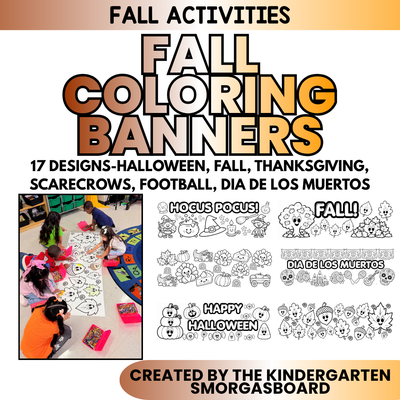 Fall Coloring Banners | Halloween, Thanksgiving & Fall Classroom Activities
