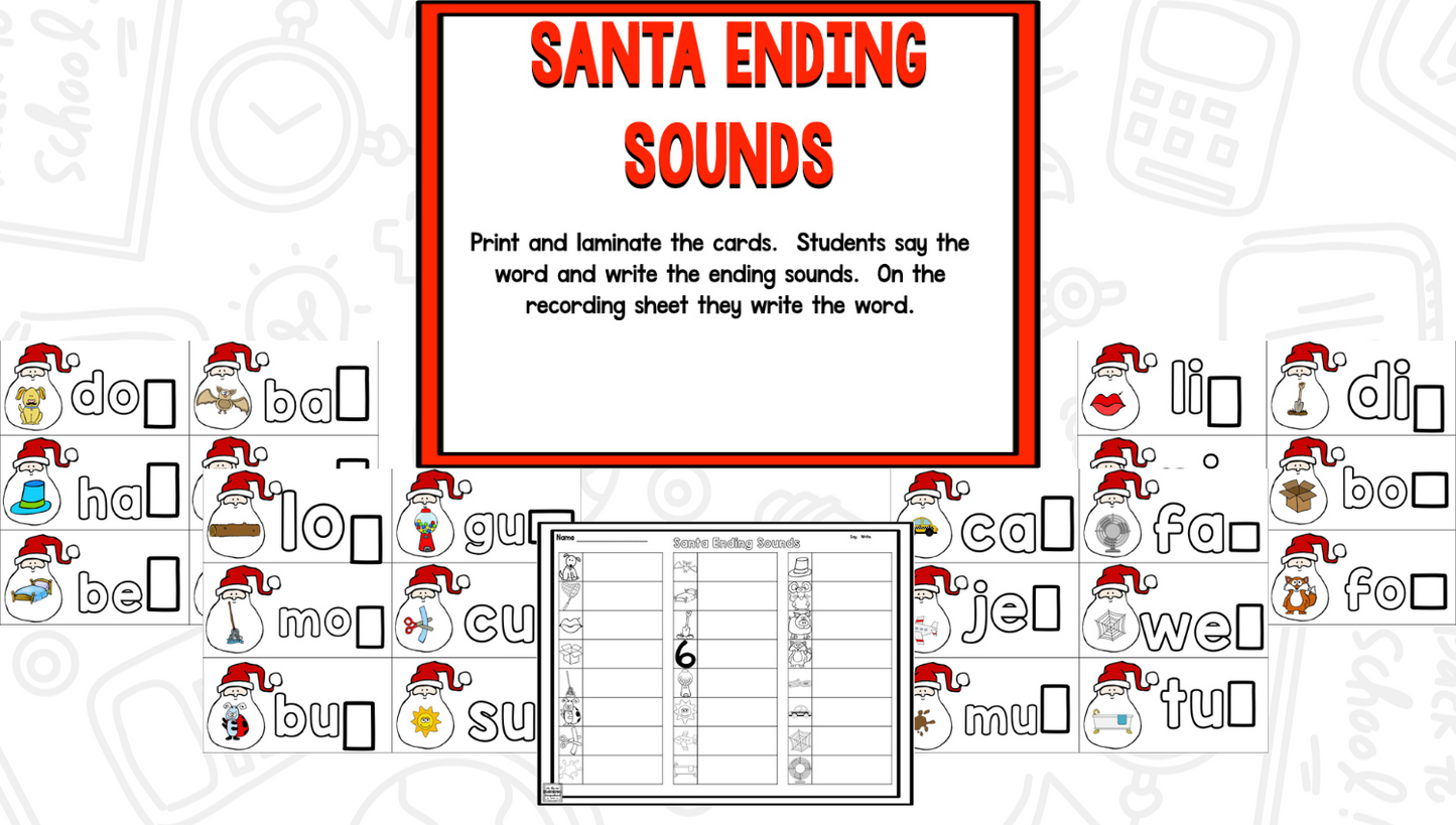 Santa Math and Literacy Centers