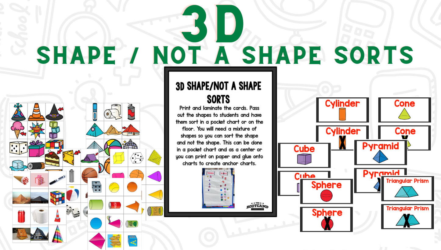 Shapes Bootcamp:  A 2D and 3D Shapes Unit (No Theme)