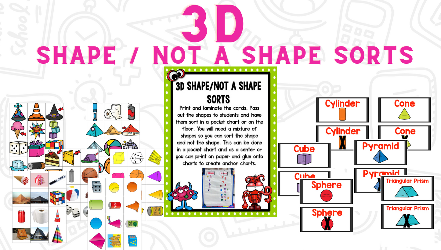 Shapes Bootcamp: A 2D and 3D Shapes Unit (Monster Theme)