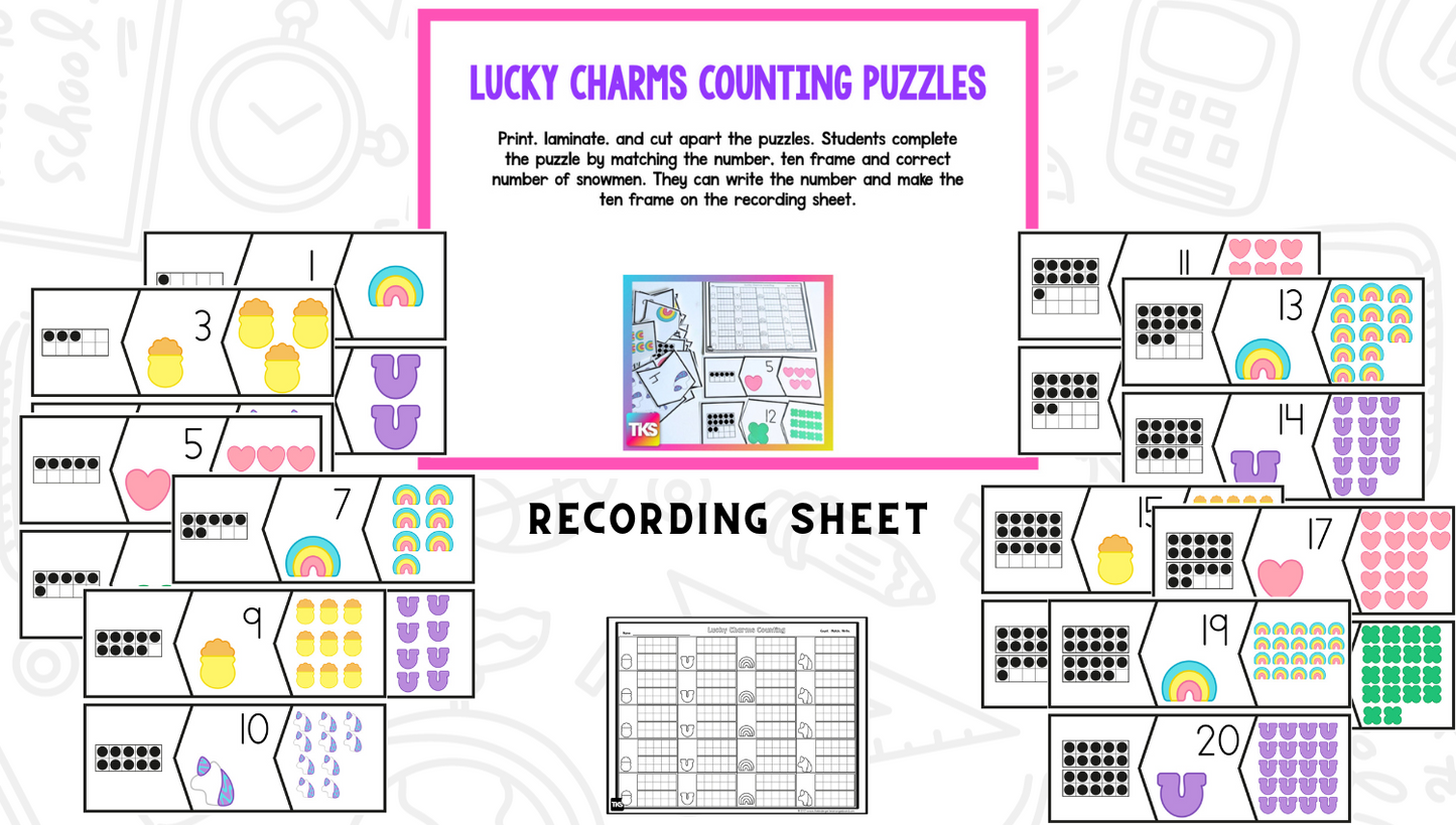 Math & Phonics -Lucky Charms Themed Hands-On Small Group & Centers Activities