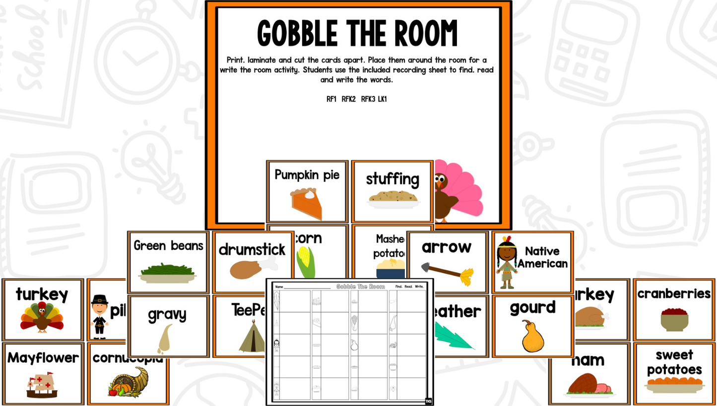 Thanksgiving  Math and Literacy Centers