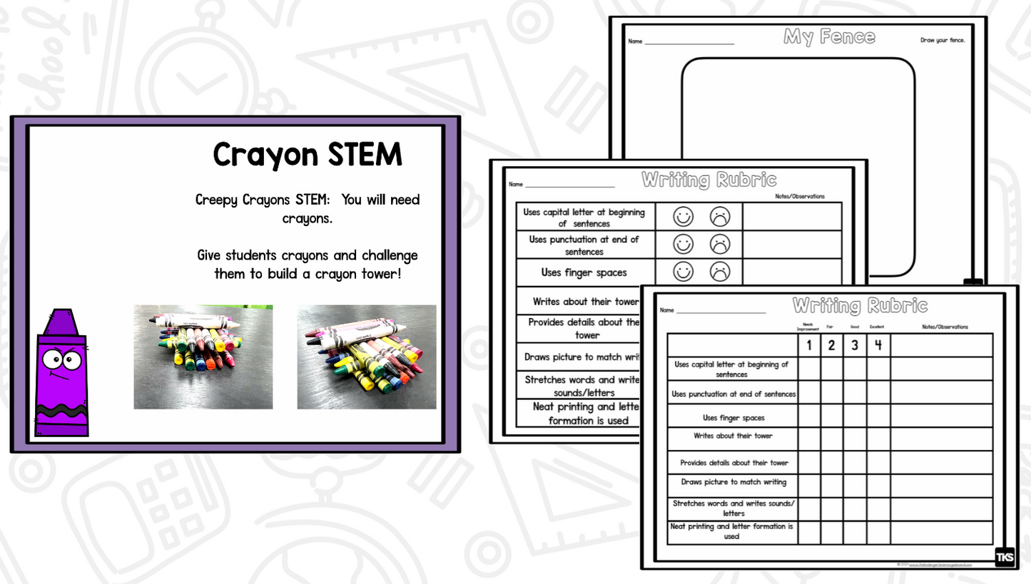 Creepy Crayon Read Aloud Activities | October Comprehension Lessons