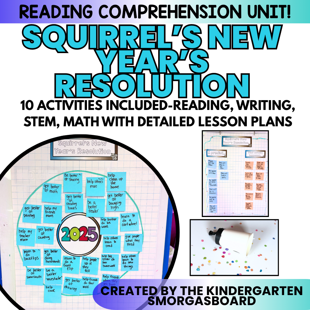 Squirrel's New Year's Resolution Comprehension, Writing Kindergarten