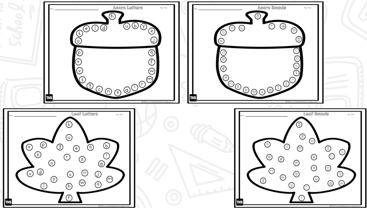 ELA & Math Low Prep Worksheets & Games Kindergarten - Print It Up! November