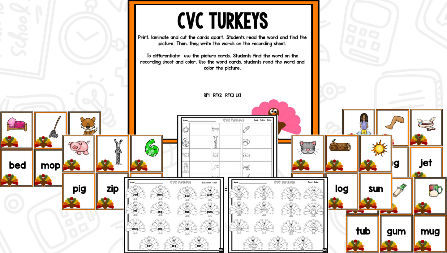 Thanksgiving  Math and Literacy Centers