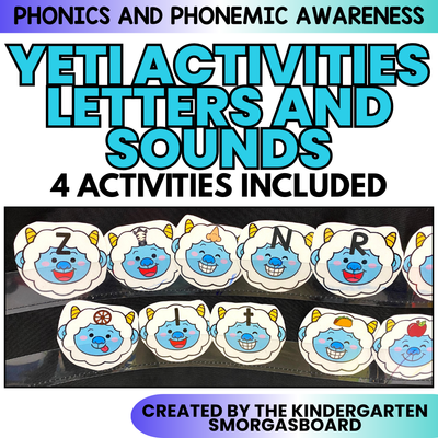 Yeti Activities: Winter Phonics And Phonemic Awareness Activities