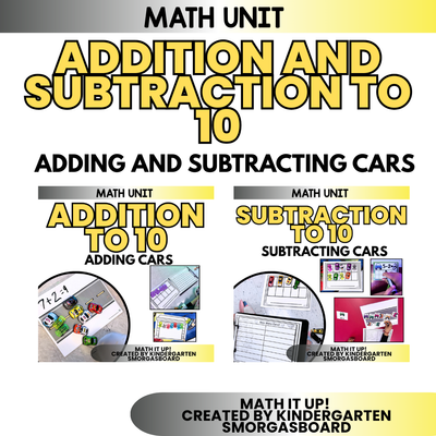 Addition And Subtraction To 10: Adding And Subtracting Cars Bundle
