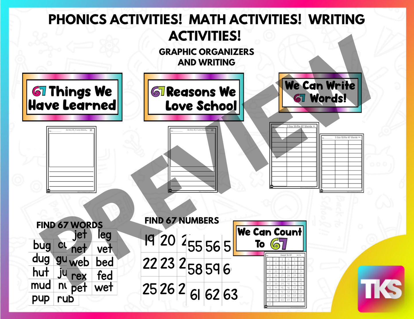 67th Day of School Activities | Games, STEM, Writing, Math & Celebration Ideas