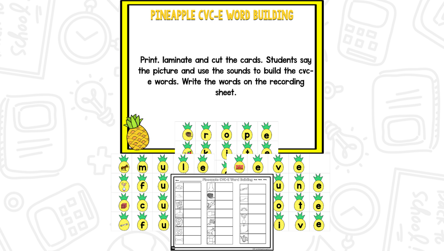 Pineapple Math and Literacy Centers