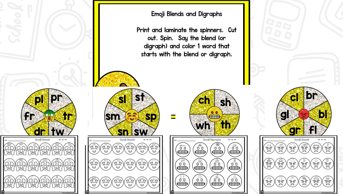 Emojis Math and Literacy Centers