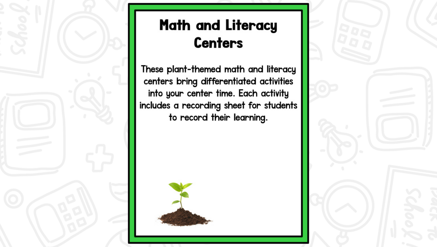 Planting Seeds: A Plants Research and Writing Project PLUS Centers!